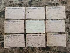 File box & 70 antique prescriptions (1910) – Codeine, Poisons, Equine