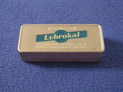 VINTAGE 50’s GERMAN LUBROKAL (INSOMNIA) 50 PILL TIN BOX H&E ALBERT A G WIESBADEN