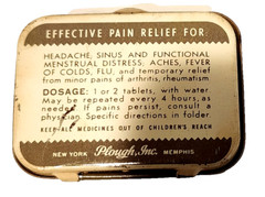Vtg. Medication Tins , Set of 4,St. Joseph,Amitone, Isodettes,Natures Remedy