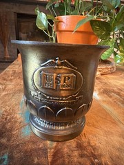 LARGE VINTAGE BRASS MORTAR 150TH ANNIVERSARY SCHERING STAMPED BOTTOM