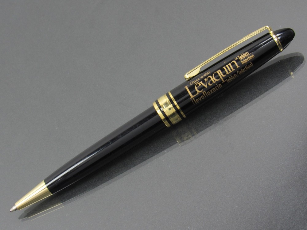 Rare Black & Gold Levaquin Twist PEN Drug Rep Pharmaceutical Promo Advertising