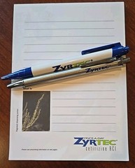 ZYRTEC Pharmaceutical Medical Lot – 2x Pens + Notebook Vintage Metal Pen Writes