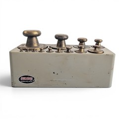 Vintage Ohaus Brass Calibration Weights Set – 13 Pieces with Original Holder