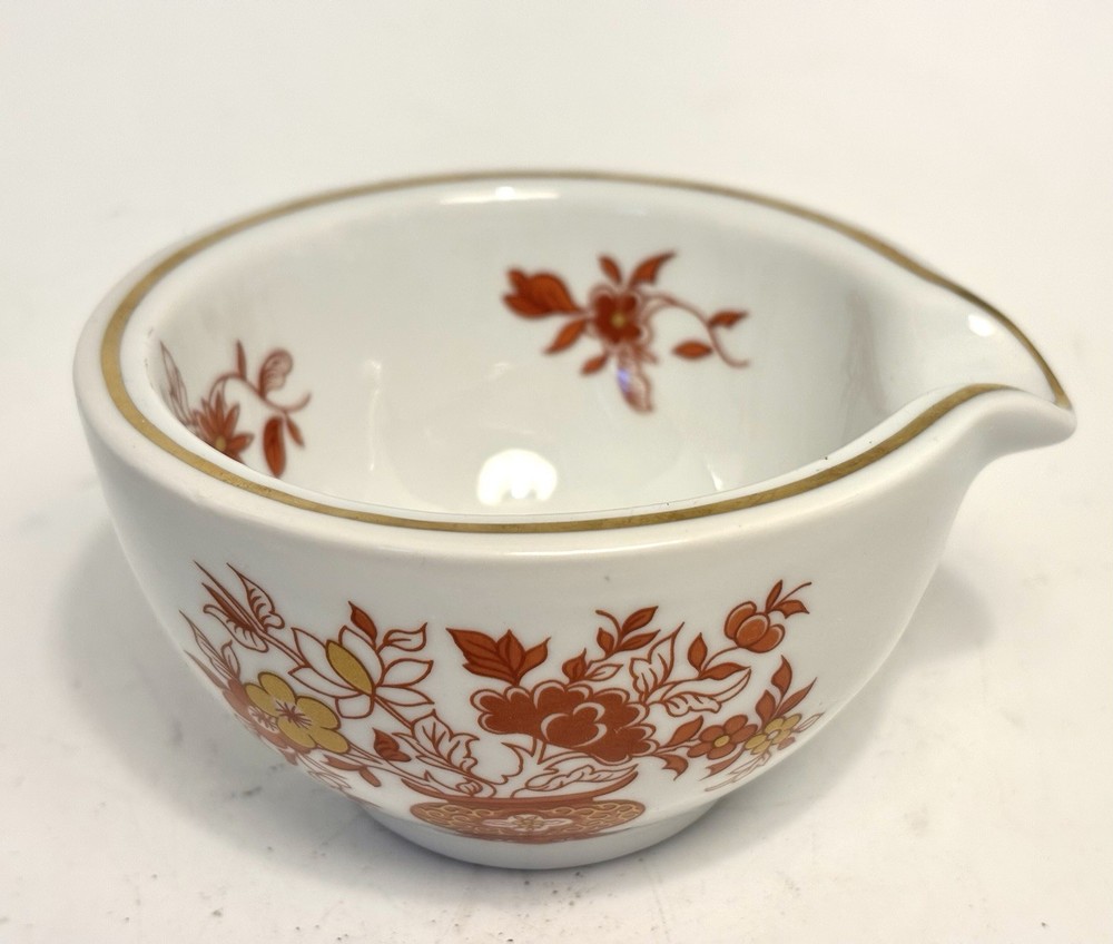 Vintage PORCELAINE DE PARIS Floral Mortar Only Ivory Orange Gold Decor Lafitte