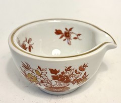 Vintage PORCELAINE DE PARIS Floral Mortar Only Ivory Orange Gold Decor Lafitte