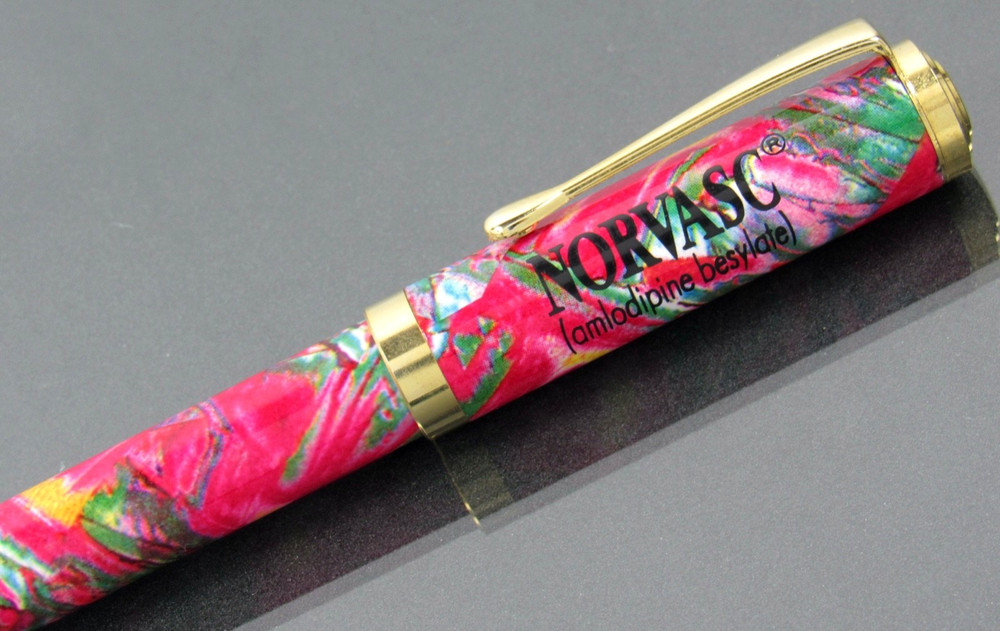 Beautiful, Colorful Norvasc Metal PEN Drug Rep Pharmaceutical Promo Advertising