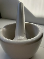 Coors USA Lrg Porcelain Mortar & Pestle Medicine bowl Pharmacy Science Lab solid