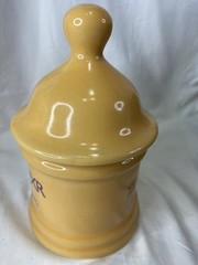 Vtg GLUCOPHAGE XR Pharmaceutical Advertisement Yellow Lidded Urn Apothecary Jar