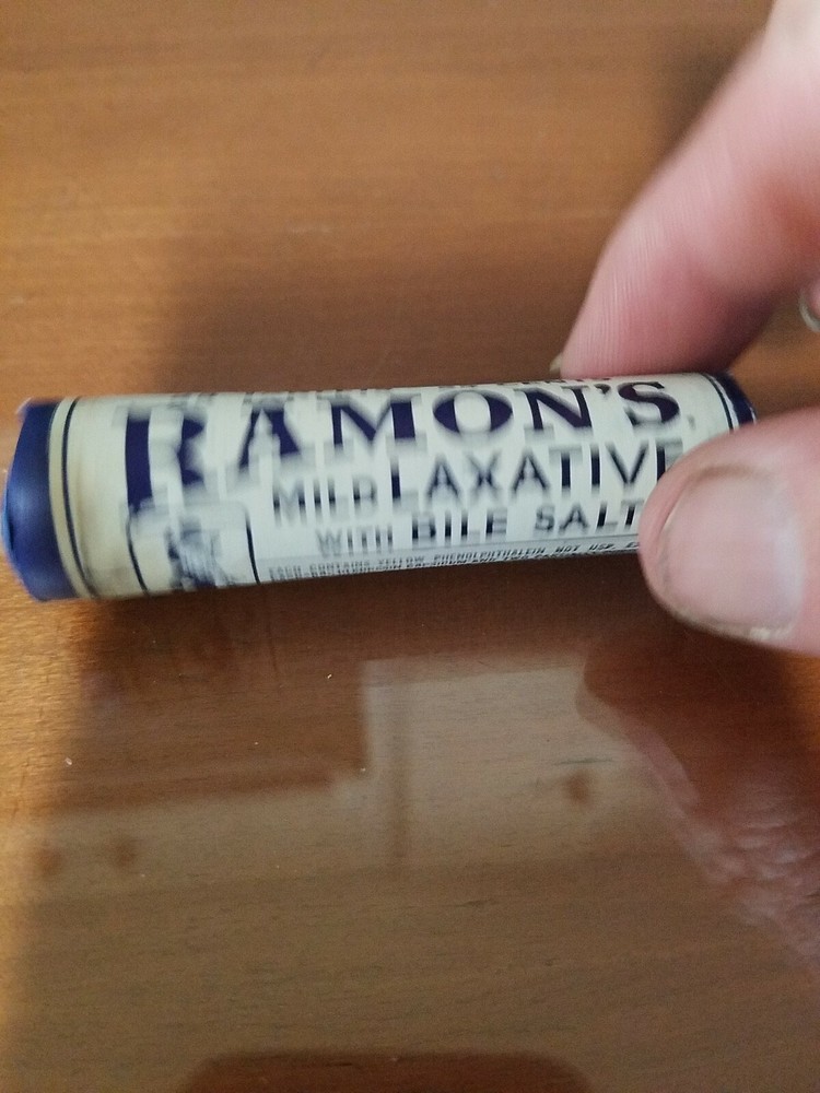 Old Medicine Ramon’s Mild Laxative Bile Salts Brown Le Roy NY unopened