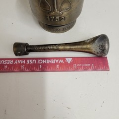 VTG Brass Bronze Schering Mortar & Coricidin Pestle 1752 First American Pharmacy