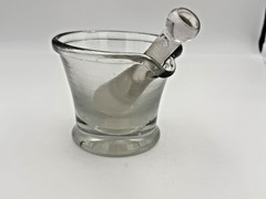 Heavy Blown Clear Glass Mortar & Pestle Set Hand‑Blown Vintage