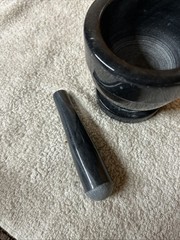 Vintage 1960′ Gray Italian Marble Mortar & Pestle-Very Good