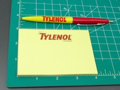 Tylenol Lot BIC Clic PEN + Sticky Pad Drug Rep Pharmaceutical Promo Advertising