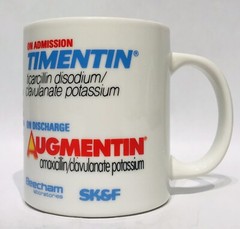 Beecham Laboratories White Coffee Mug 10 oz Cup Ceramic Advertising Clavulanate