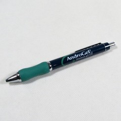 Vintage Pharmaceutical Drug Rep Pen Androgel Ball Point Metal Soft Grip Works