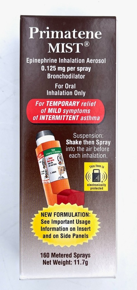 Primatene Mist Epinephrine Inhalation Aerosol 160 Sprays 11.7g (EXP – 10/27)