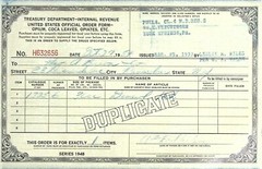 1948 Treasury Department Opium Coca Leaves Opiates Official Order Form
