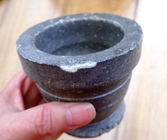 Schist Stone Herb Mortar Pestle Antique Carved Small Mortar