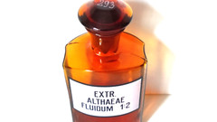 EXTR. ALTHAEAE FLUIDUM 1:2, Vintage Glass Apothecary Pharmacy Brown Bottle 250ml
