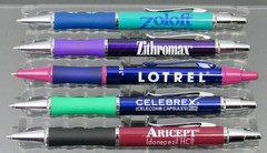 Drug Rep Pharmaceutical Sleek Metal PENS Lot of 5 Aricept Celebrex Zoloft Lotrel