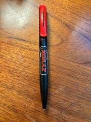 RARE VINTAGE „ZYVOX“ PFIZER RED AND BLACK PROMOTIONAL DRUG PEN ONLY, LOW ON INK