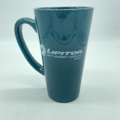 Lipitor Tall Teal Mug Pharmaceutical Promo Coffee Cup Medical-Core Ceramic Promo