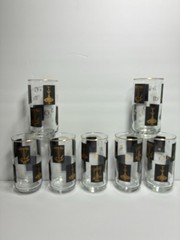 MCM Medical Pharmacy Libbey Glasses Black & 22 KT Gold 7 Tall 7 Medium 4 Short