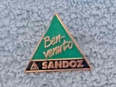SANDOZ Pharmaceuticals pin LSD Albert Hofmann – BENVENUTO pin badge