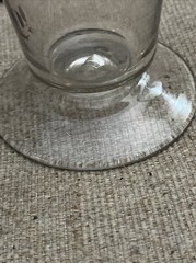 Vintage Footed 16 OZ Hand Etched Glass Apothecary Measuring Beaker With Spout