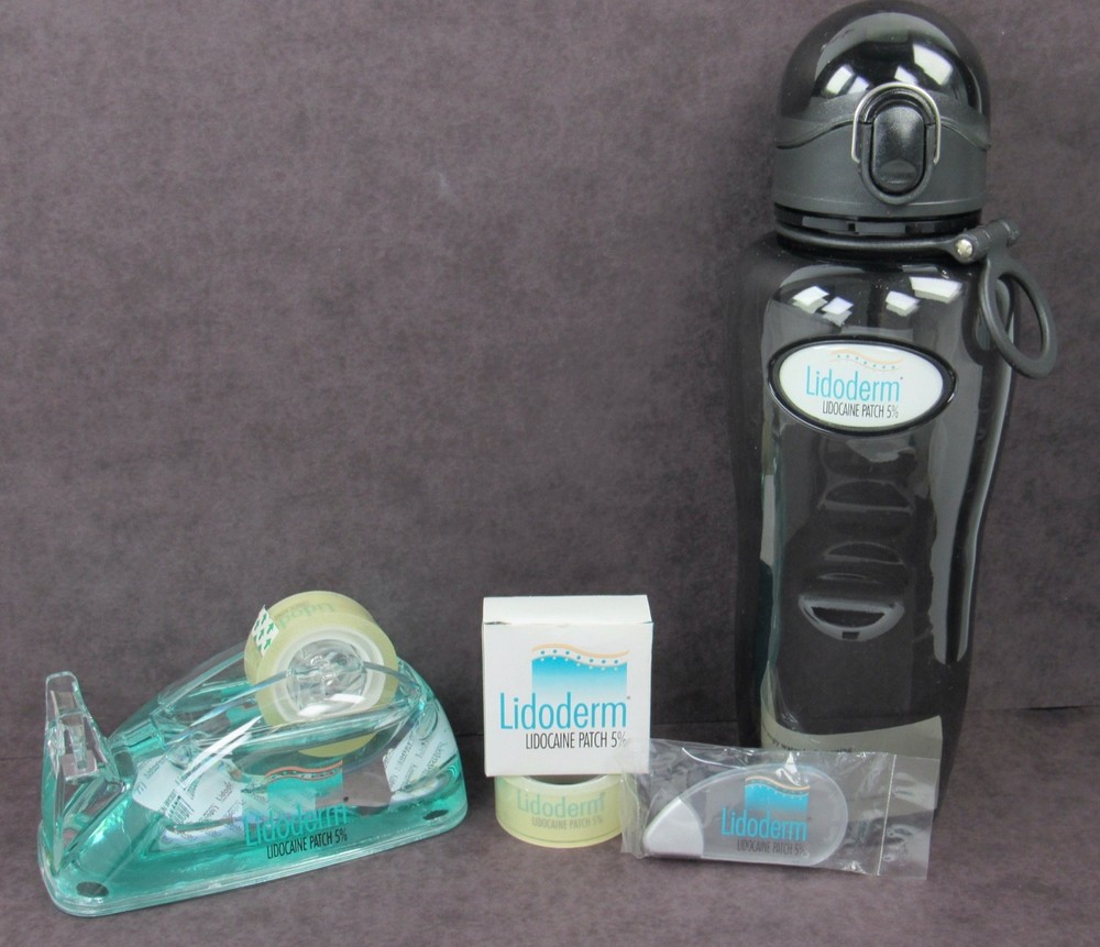 Lidoderm Lot Liquid Tape Dispenser Bottle & iSlice Drug Rep Pharmaceutical Promo