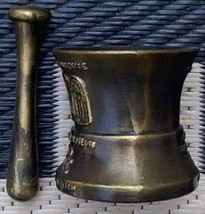Schering Brass Mortar & Pestle 15th Edition Louis DuFilho Jr Vintage 1997 EUC