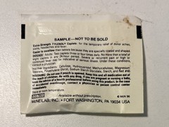 VINTAGE EXTRA STRENGTH TYLENOL CAPLETS Pouch Package 1986 Packet of 2 Caplets