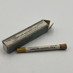 RARE Abbott Lobeline Sulfate Pharmacy Glass Tube unused
