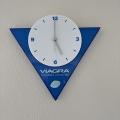 Vtg Viagra Pfizer Promotional Wall Clock Drug Rep Advertising Pharma Blue Pill