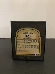 Vintage Drugpak Prescription Rx Record File Metal Original Label Drugstore