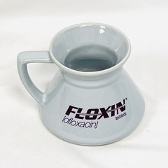 VTG FLOXIN Ofloxacin Pharmaceutical Advertising Ceramic Urinal Mug Medical Promo
