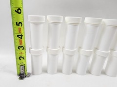 .5 (1/2) Oz White Plastic Ointment Container Jars With White Caps Lot Of 12