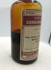 BW – 1920’s Parke, Davis & CO Condurango Detroit Mich 4 7/8 “ Medicine bottle