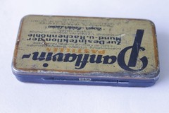 Antique German PANFLAVIN PASTILLEN BAEYR Medical Empty Tin Box 1930’s