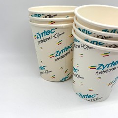 Vintage Zyrtec Pfizer 90s Promo Paper Cups x10 Pharmaceutical Deadstock