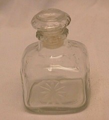 Lavoris Mouthwash Medicine Glass Square Bottle with Stopper Vintage