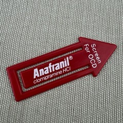 Anafranil „SCREEN FOR OCD“ Red Arrow Plastic Paper Clips Vintage Drug Rep Swag