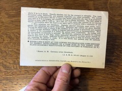 Original Vintage Card: Oct 1935 – Thrombosis, Coronary, Therapy – MERICK MEDIC