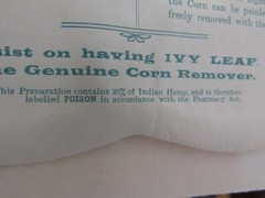 1900s IVY LEAF CORN CURE Paper Envelope CANNABIS Indian HEMP Apothecary PHARMACY