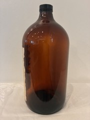 Pair Amber Glass Gallon Medicine Bottle Surgical Doctors Office Cough Syrup