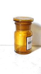 BENZONAPHTHOL., Vintage Glass Apothecary Pharmacy Amber Jar, 50 ml, Cap
