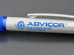 Advicor Metal PENS Drug Rep Pharmaceutical Promo Medical Advertising Lot of 2