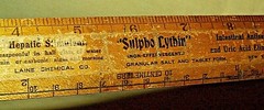 SULPHO LYTHIN RULER VINTAGE WOOD RULE LAINE CHEMICAL NY 12 INCH CM OBSTETRICAL.