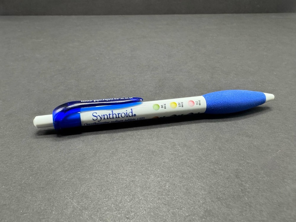 Synthroid Promo Pen Blue Grip Click Pen Pharmaceutical Advertising