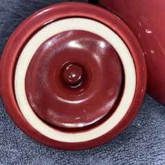 “ Lactucarium” Apothecary Jar- Burgundy w/ Gold Trim 8.5”